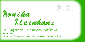 monika kleinhans business card